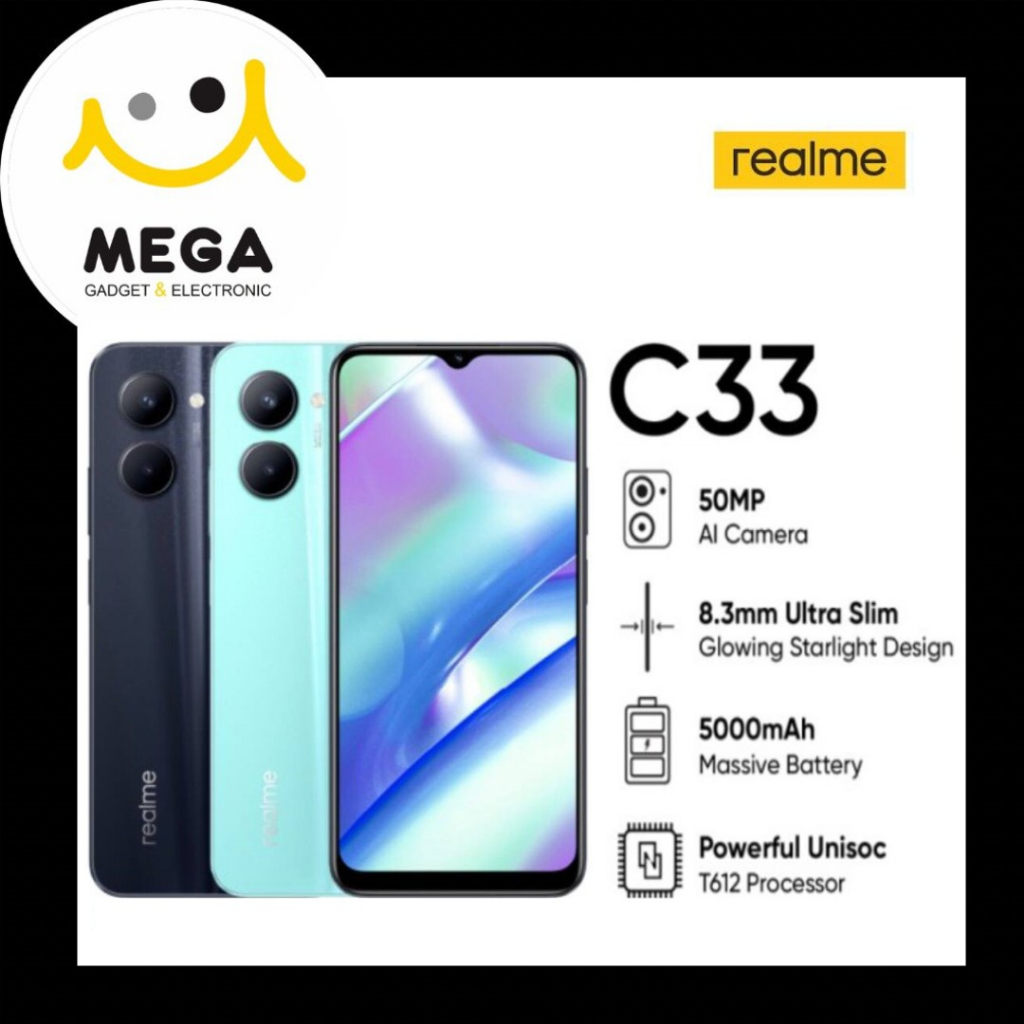 Realme C33 4GB + 128GB Garansi Resmi Realme Indonesia