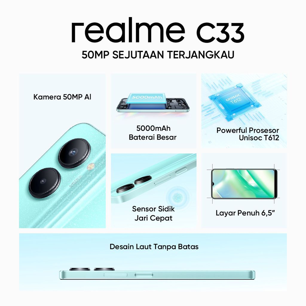 Realme C33 4GB + 128GB Garansi Resmi Realme Indonesia