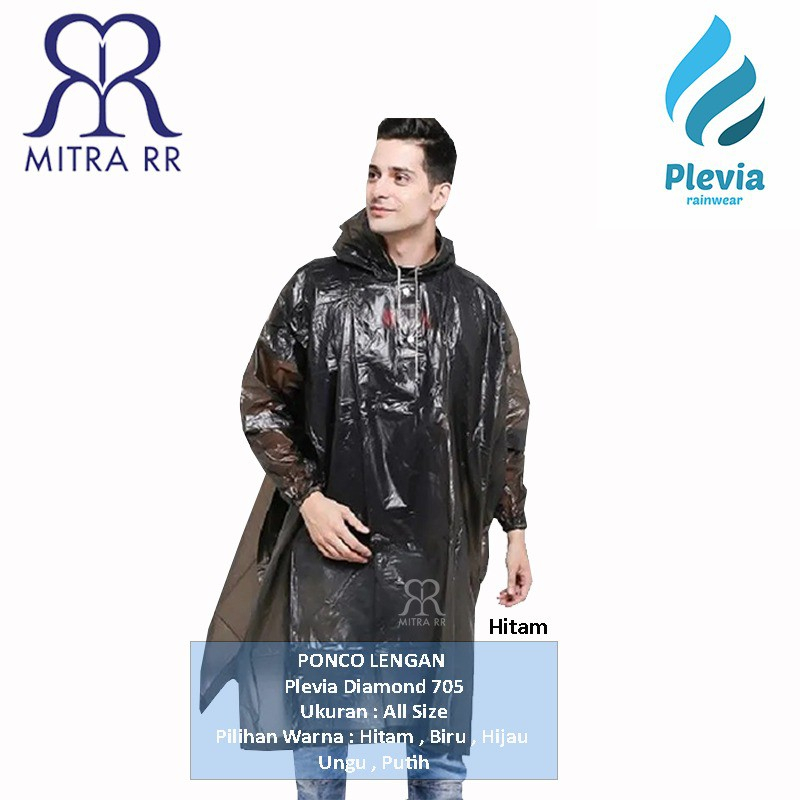 Jas Hujan Plevia Diamond Poncho Lengan Transparan 705