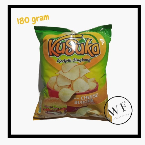 

Kusuka keripik singkong Burger Keju / Cassava Chips Cheese Burger 180g