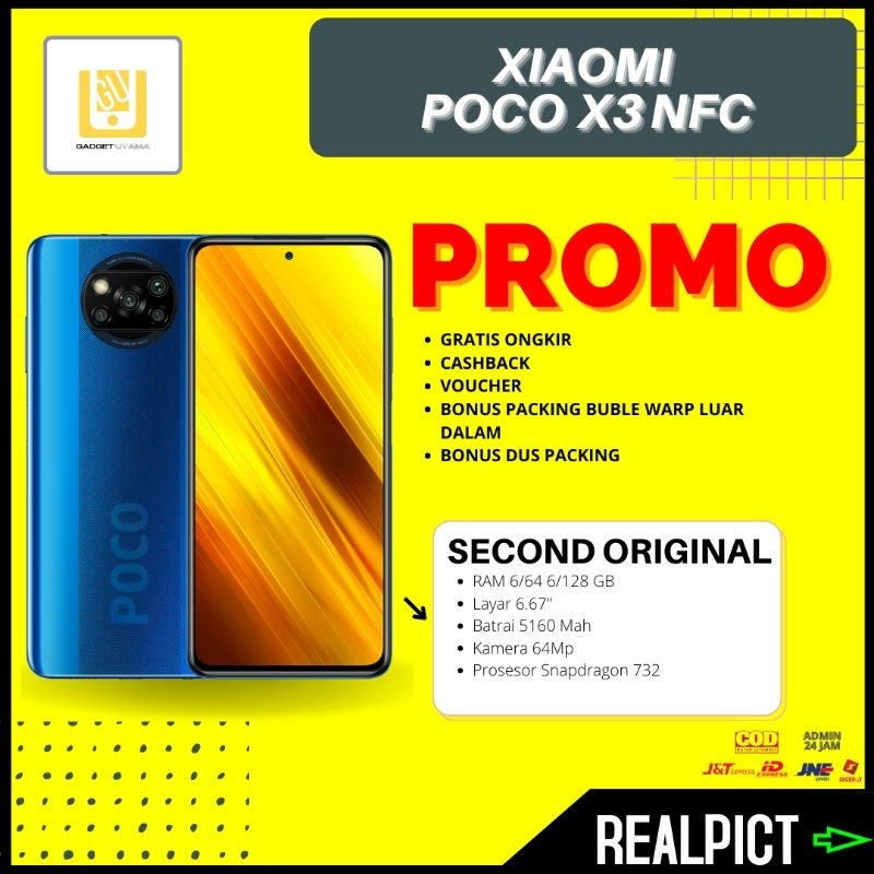 Xiaomi Poco X3 Nfc 6/64 8/128 TAM Siap Pakai Bergaransi