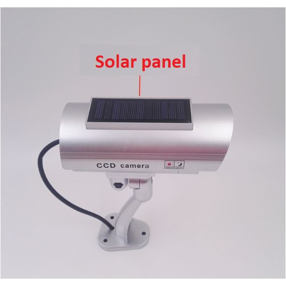 CCTV dummy + Kabel camera kamera palsu replika Fake outdoor solar power cell panel tenaga surya matahari baterai kuat bertahun tidak perlu sering ganti baterai harga sudah termasuk baterai 2 pcs AAA