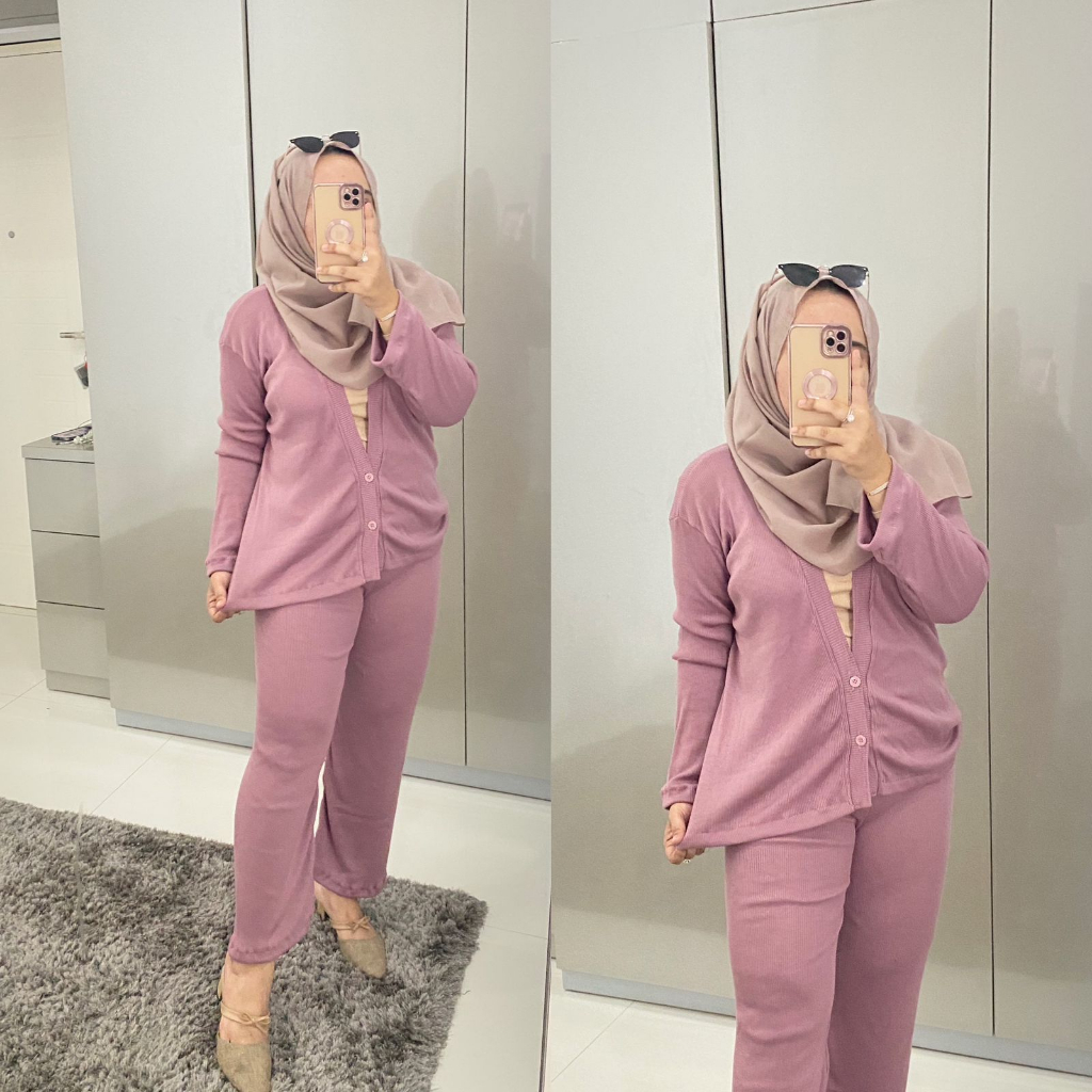 Cemara One Set Polos Crinkle Airflow Anti Kusut Setelan Pendek Wanita Terbaru Homey Daily All Size Jumbo Friendly BeautyHijab