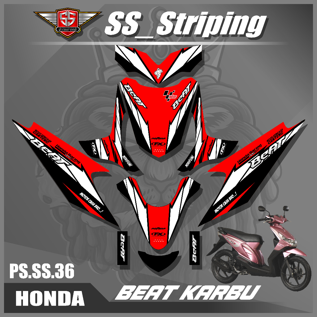 Decal Sticker Full Body Beat Karbu - Stiker Full Body Beat Karbu Motif Road Race. PS.SS.36