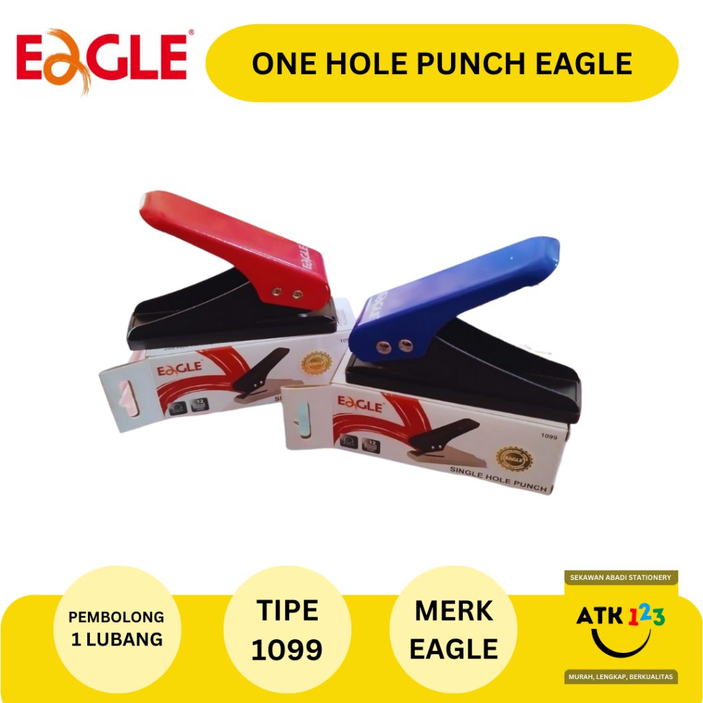 Perforator / Pembolong Kertas / Plong-plongan 1 Lubang Merk Eagle