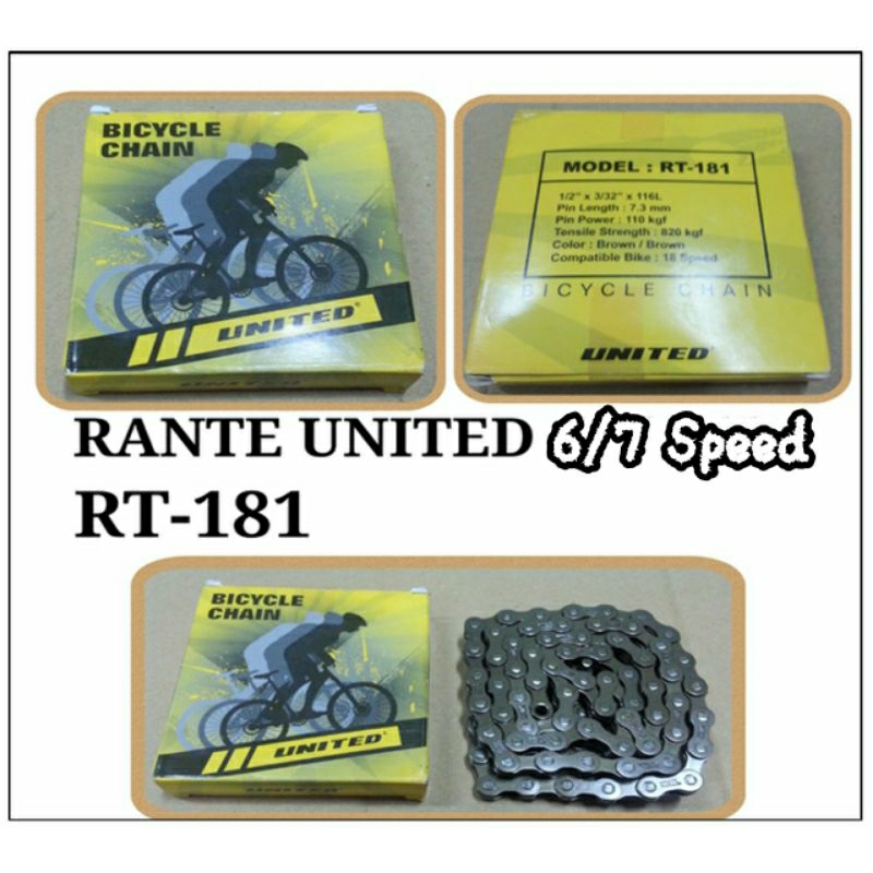 rantai sepeda balap United gigi 6 - 7 speed United