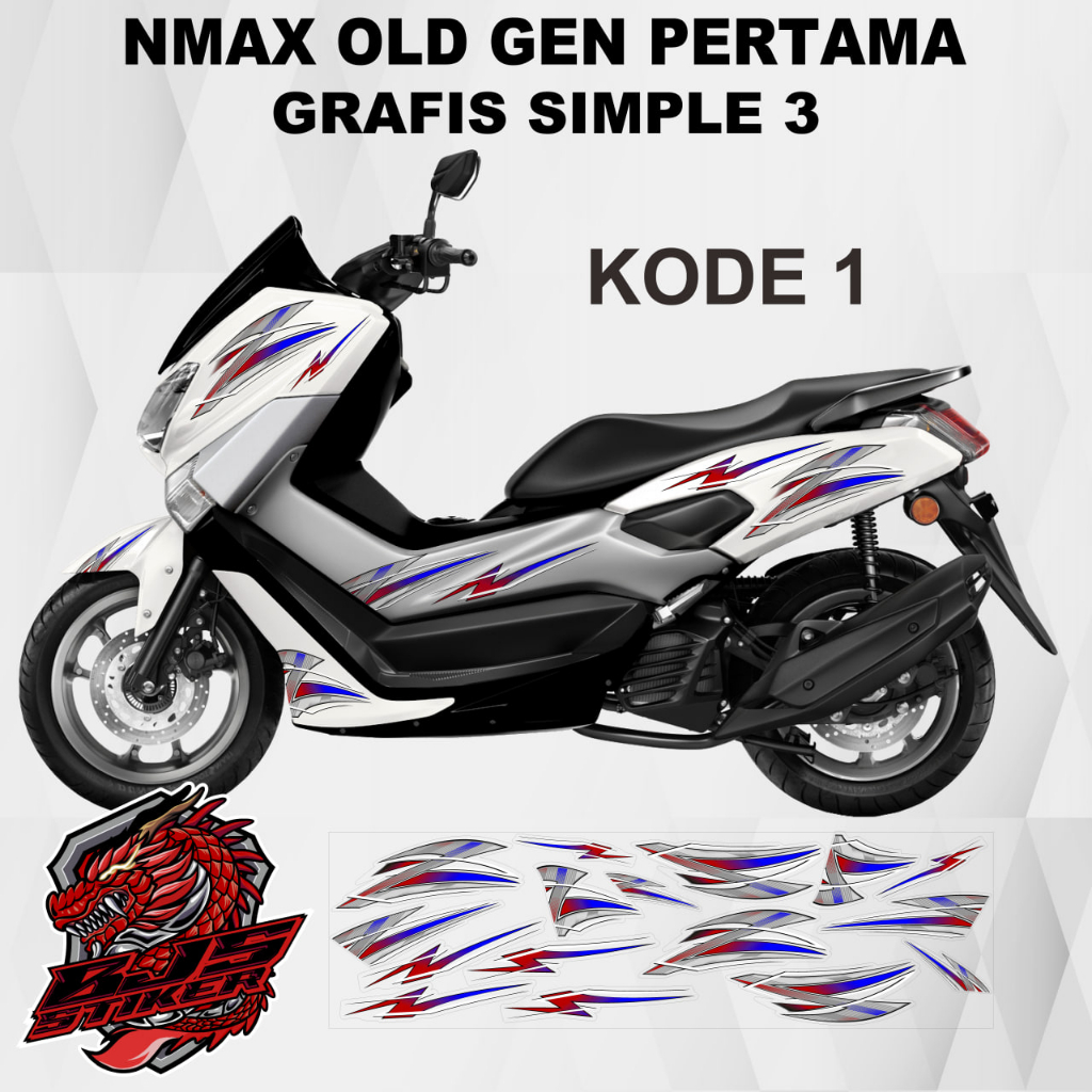 Striping mx old- Stiker Decal TRANSPARAN UV NMAX OLD SIMPLE 3