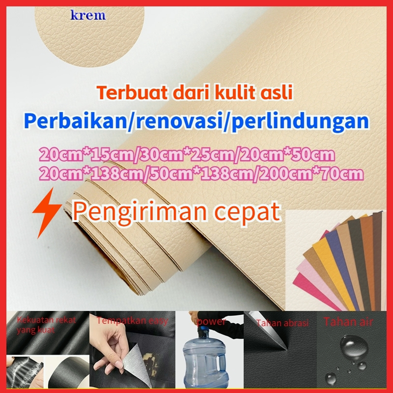 (Sedikit berputar) Perbaikan stiker kulit krem Terbuat dari kulit asli Sticker Kulit Sofa Leather Re
