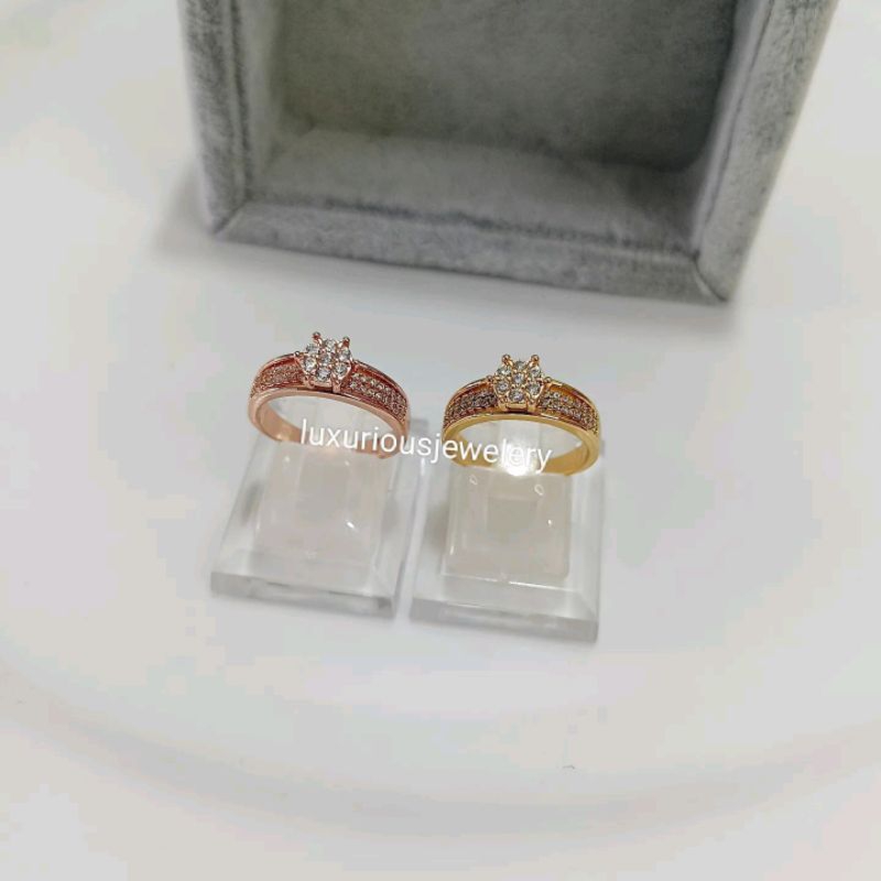 Cincin mewah cutting diamond look premium