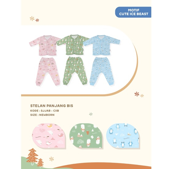 FLUFFY SETELAN MOTIF CUTE ICE BEAST / SETELAN BAYI DAN ANAK