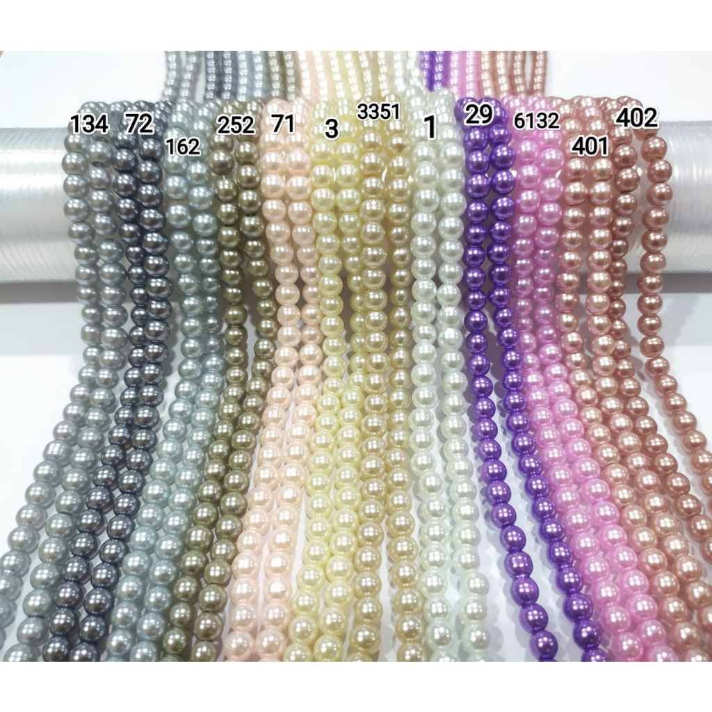 Mutiara sintetis / Mutsin 4mm, per 20 strings [Grosir] Warna [1/2]