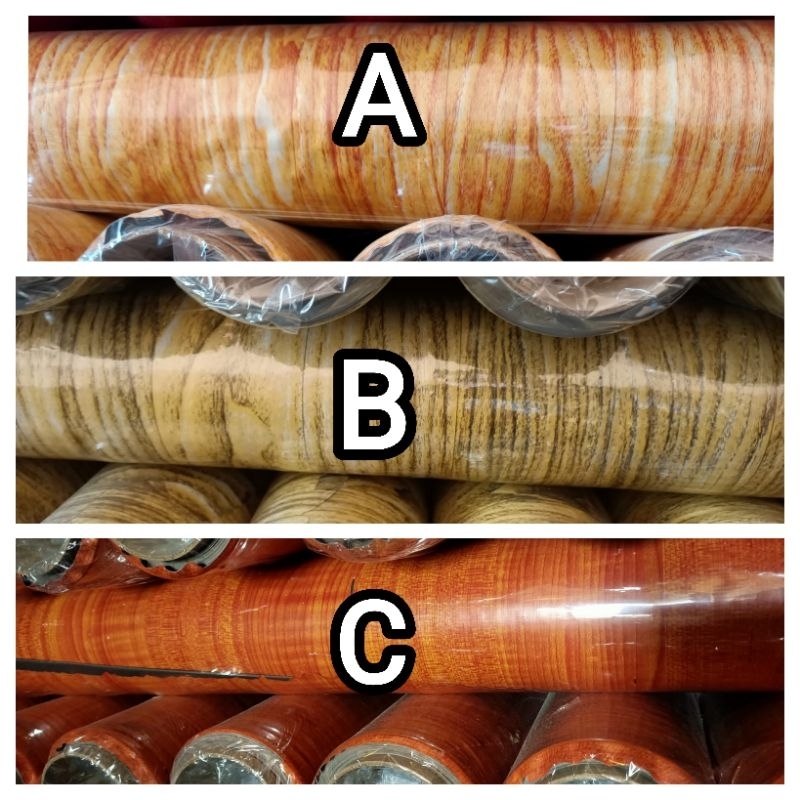 Karpet Lantai Plastik Vinyl Motif Kayu Polos 1 Roll Alas Taplak Meja Perlak