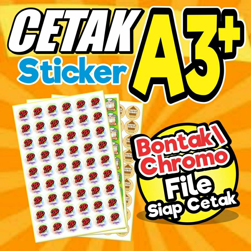 

Cetak stiker A3+ Bontak / Cetak stiker A3+ Chromo