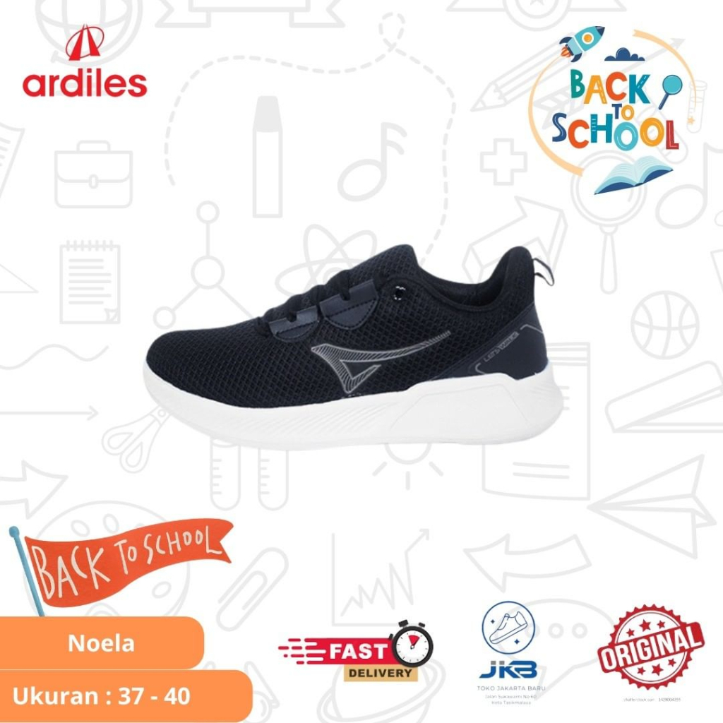 Ardiles Women - Sepatu Sneakers Perempuan Ardiles Noela Original - Hitam / Putih
