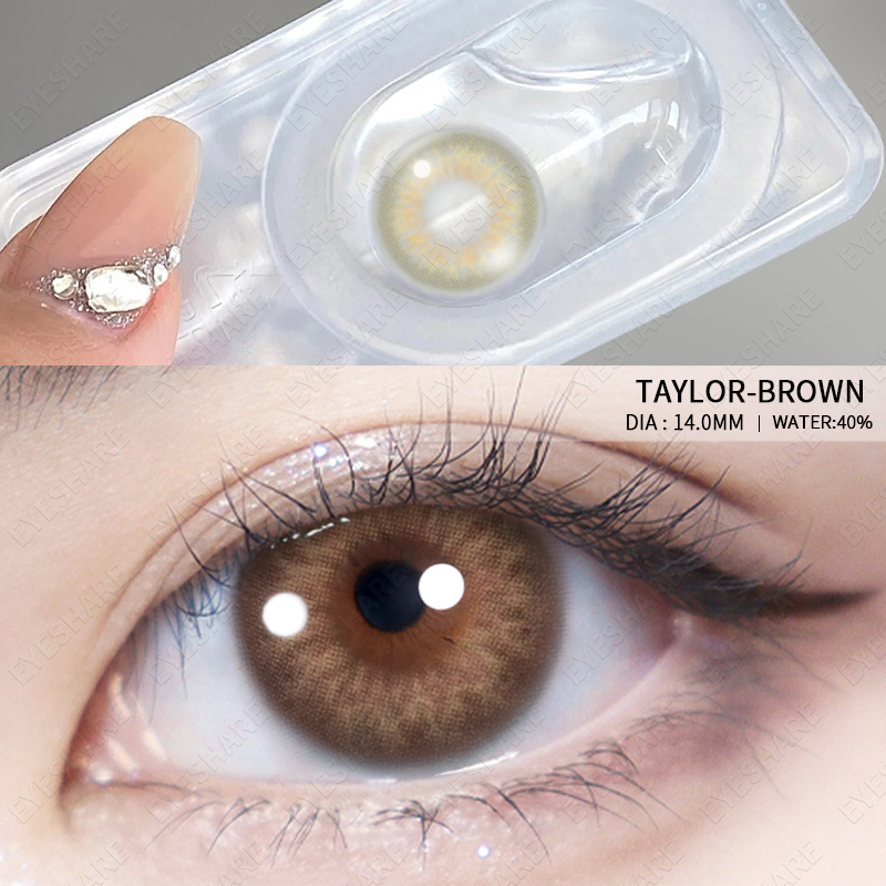 NEW【COD&amp;BARANG SPOT】 TAYLOR-GRAY SOFTLENS 2pcs BIG EYE Soft Colored Contact lens Yearly use ensa mata soflen mata Brightsoftlens soflens Mata Kore/DUBAI/TerbaikTahun Ini