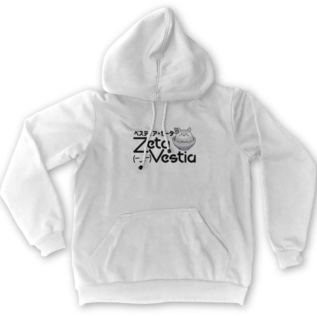 Sweater Hoodie Zeta Embroidery WHITE Kawaii Premium Unisex