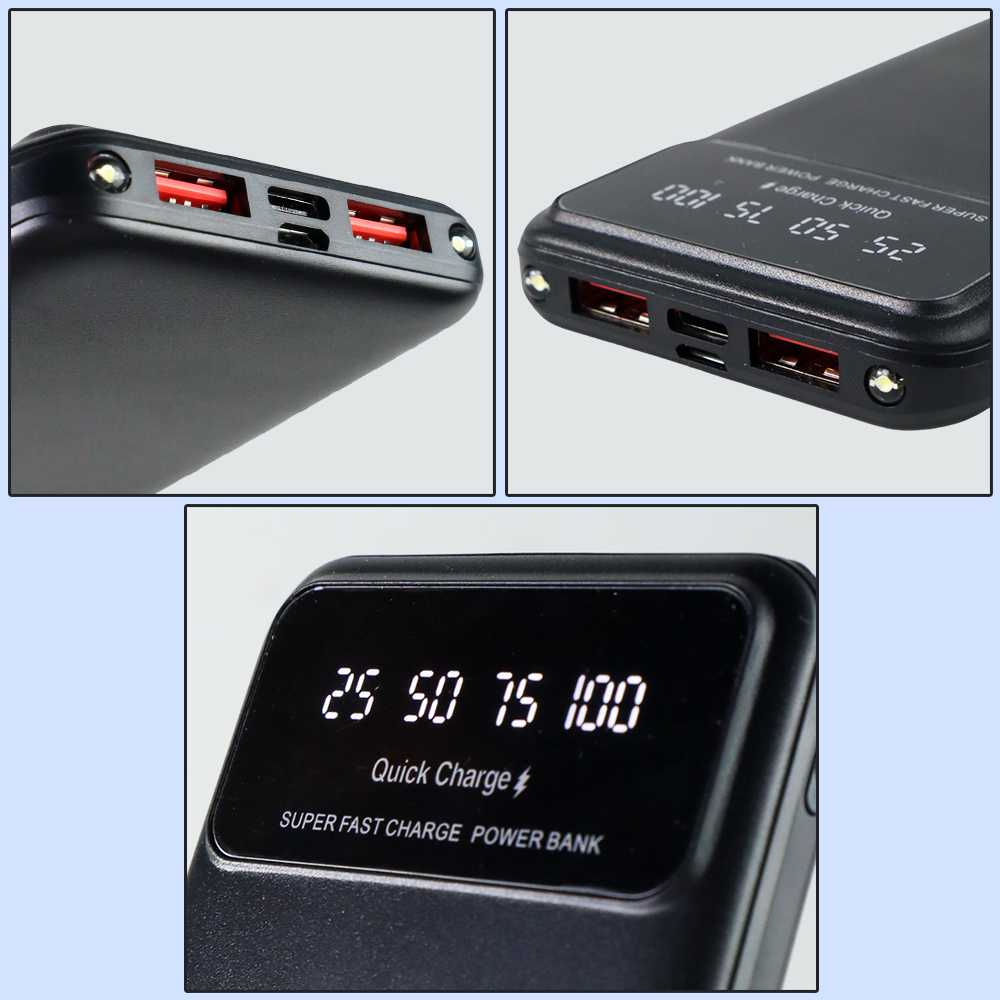 Power Bank Fast Charging Dual USB Output 22.5W 10000mAh Powerbank Isi Daya Baterai Handphone Desain Ringkas