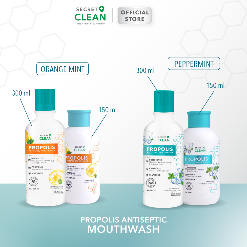 [JUMBO] SECRET CLEAN Propolis Antiseptic Mouthwash Obat Kumur - 500ml
