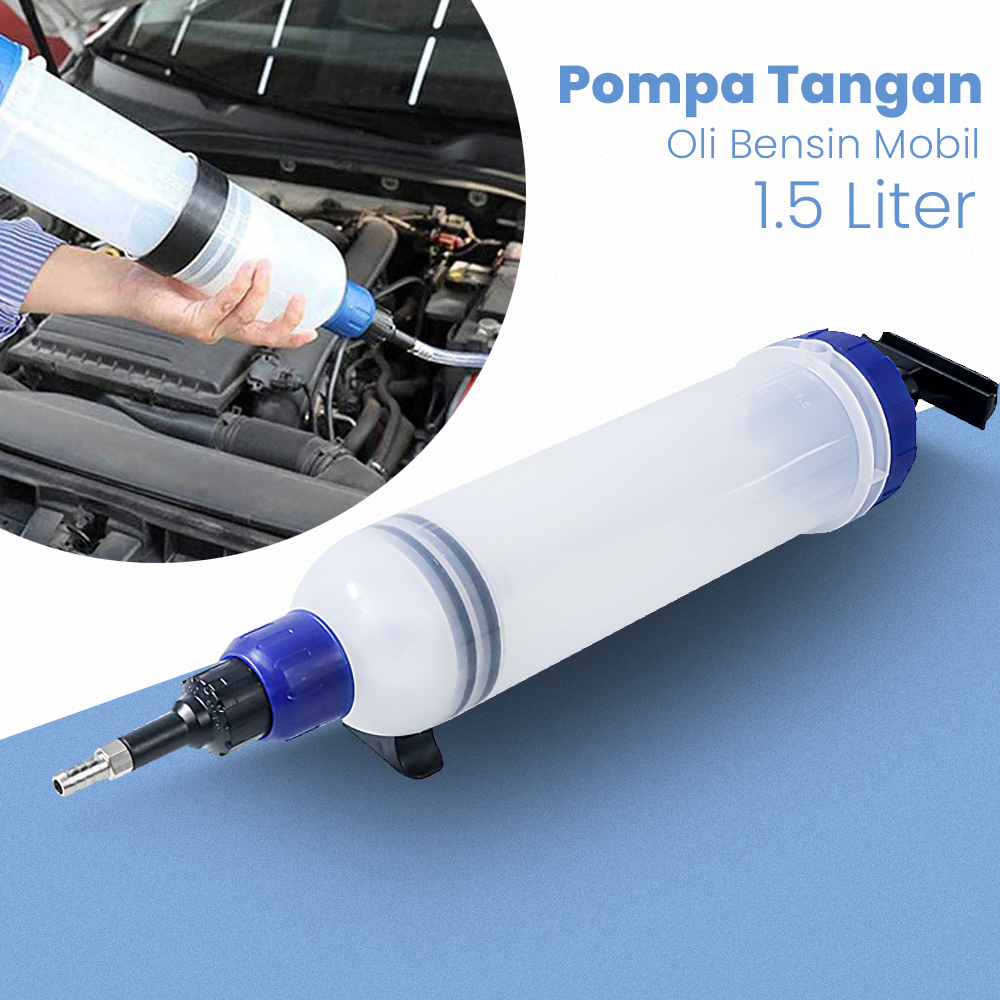 Pompa Tangan Transfer Oli Bensin Mobil Oil Extractor Syringe Bottle 1.5L - NC03 - Blue