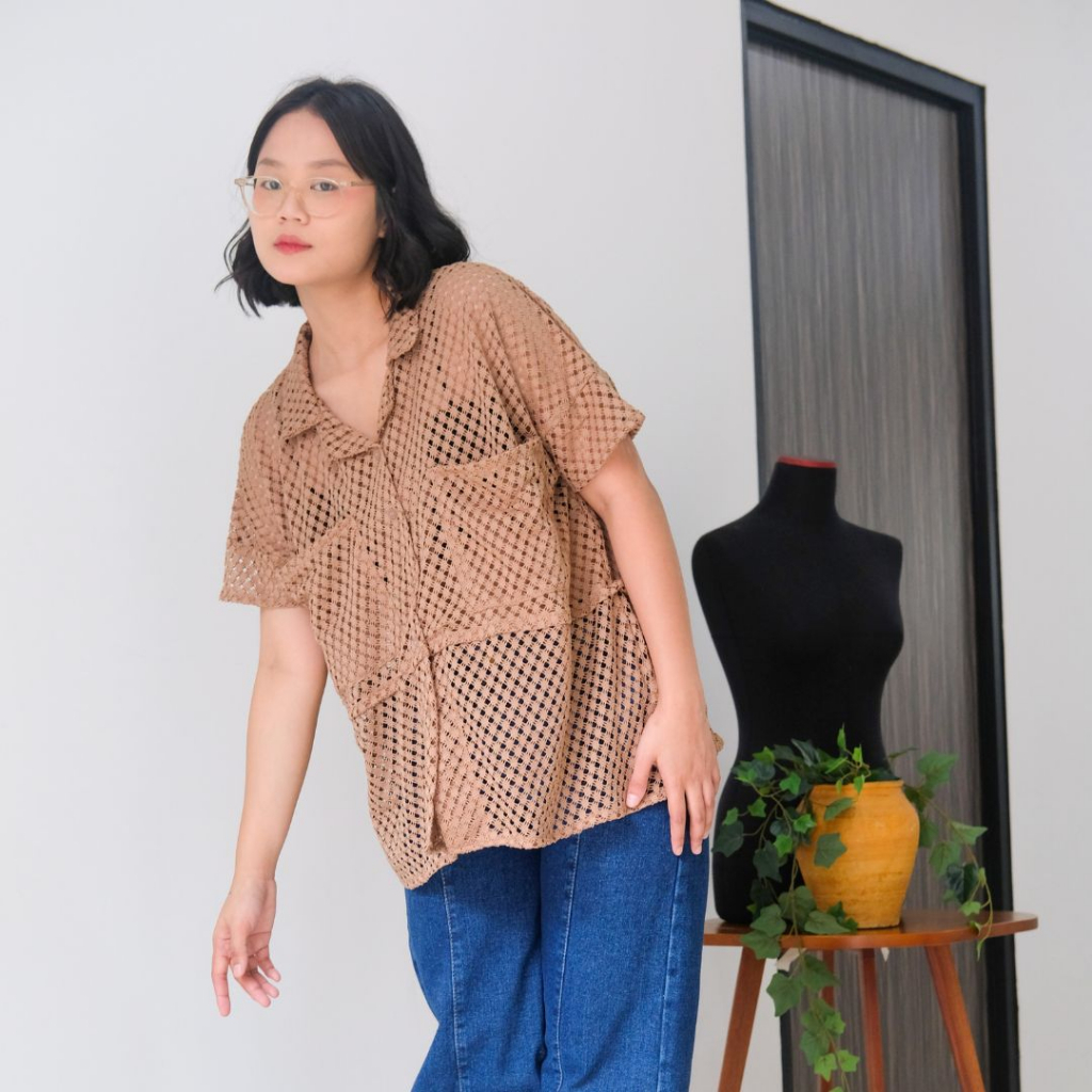 AGNI Yoda Shirt Nude - Shirt (Kemeja) Wanita
