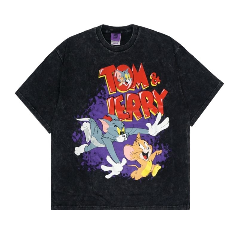 KAOS OVERSIZE TOM&JERRY BLACK WASHING