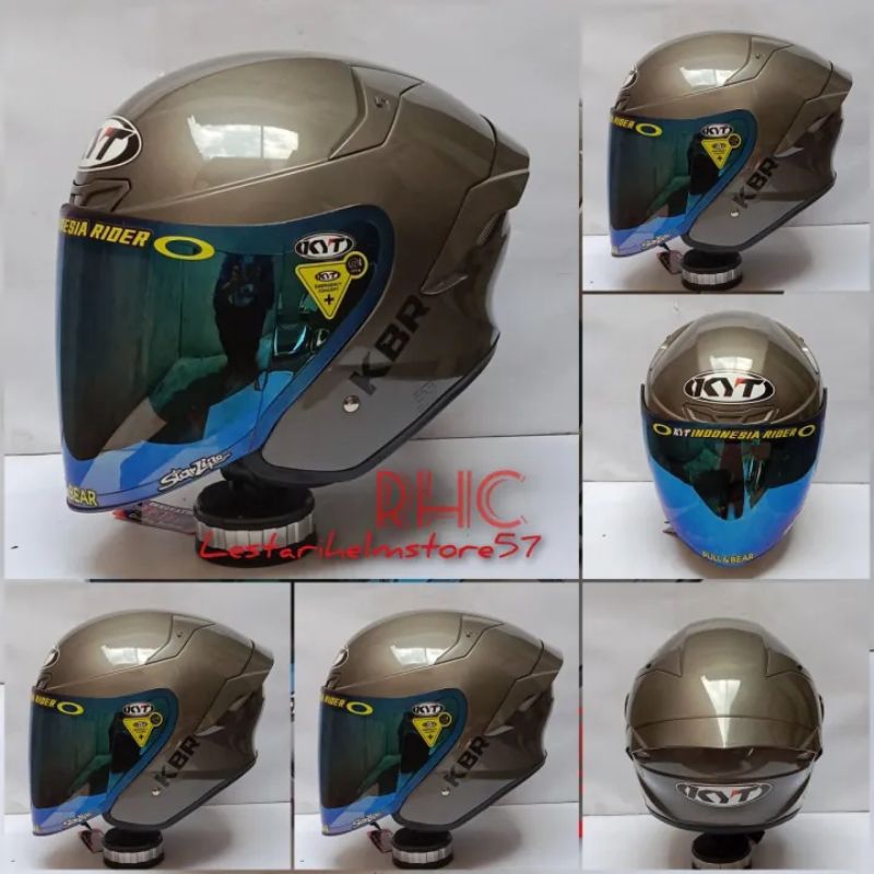 HELM KBR KAIRO WARNA ABU GLOSS STIKER KYT