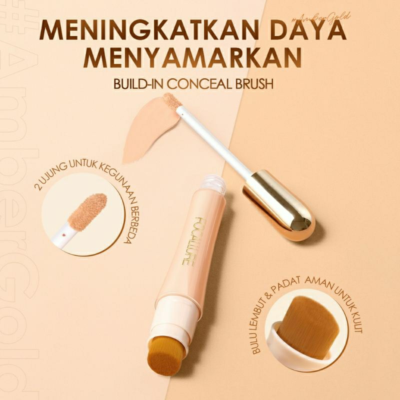 Focallure Concealer Waterproof Concealer&amp;Corrector With Brush Head