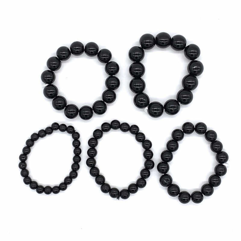 Gelang batu alam hitam kesehatan giok akik retro casual pria wanita ONYX - 8Mmm10mm hoki keberuntungan jade