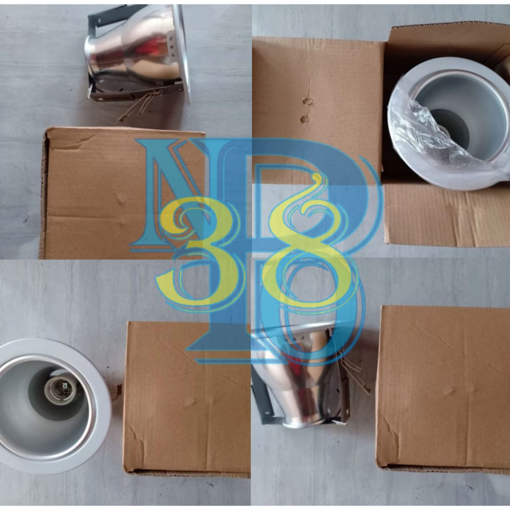 KAP LAMPU Downlight donlet 4 inchi 4" PUTIH + fitting. rumah lampu