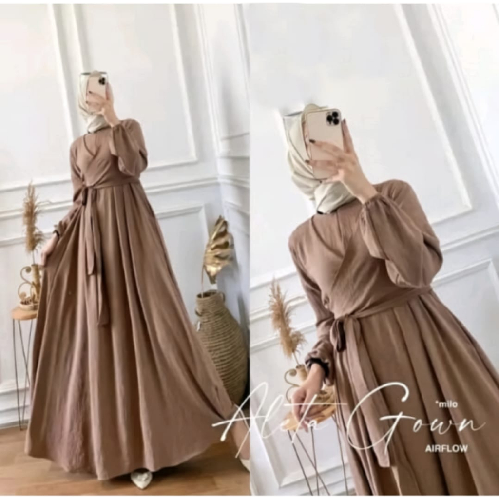 DRESS ALETA WANITA BAHAN CRINCLE AIRFLOW / GAMIS TERBARU DAN KEKINIAN