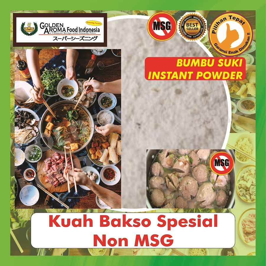 

BUMBU INSTAN Rasa Kuah Bakso Spesial Non MSG 1Kg Steamboat Shabu Hotpot Suki Rasa Baso Soup Kiloan 1 Kg Halal Sabu Kuah Bakso Sapi Ayam Ikan Odeng Tekwan Original Stemboat Steambot Steamboot Sukiyaki Grill Bakar Instant Enak Gafi