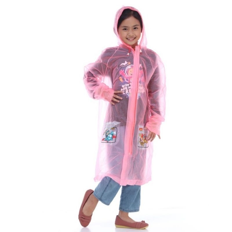 Jas Hujan Anak SD-SMP Raincoat Jaket Terusan