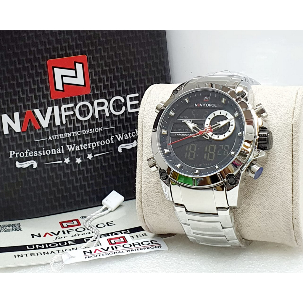 Jam Tangan Pria Naviforce NF 9163 Original Rantai