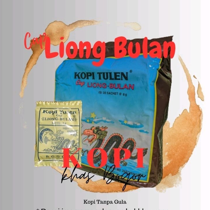 

KOPI HITAM LIONG BULAN TANPA GULA KHAS BOGOR ISI 30 PCS