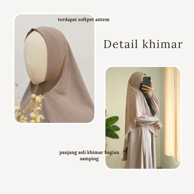 One Set Elnara(Abaya+Hijab bergo softpet antem)/abaya crincle set khimar