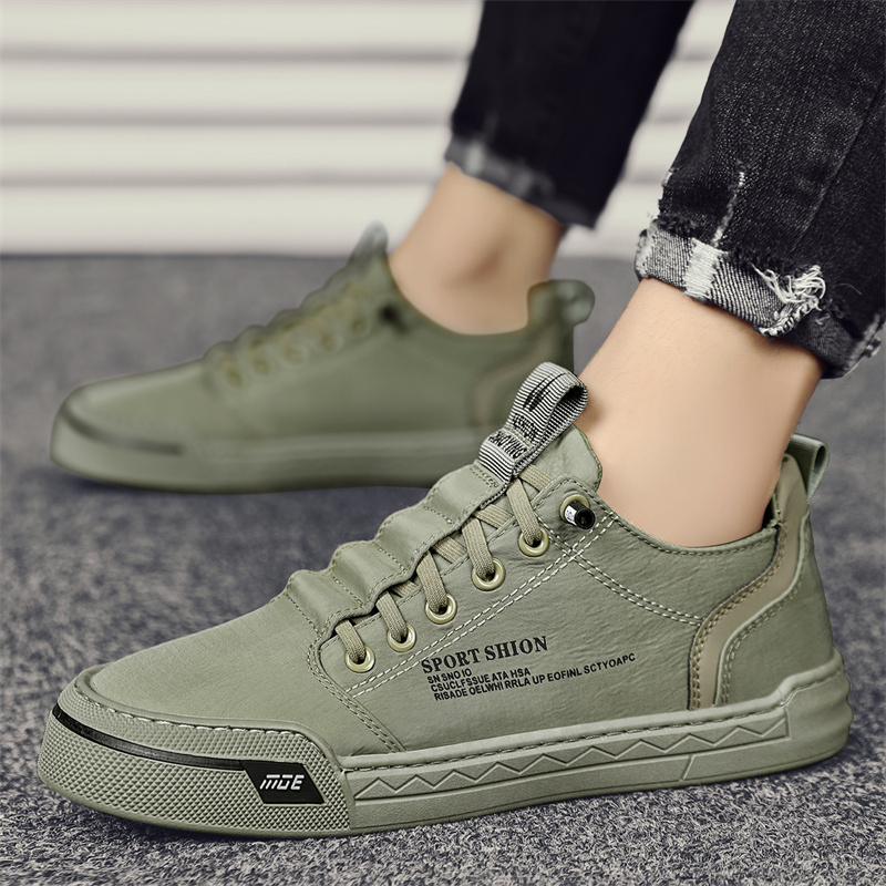 Fashion Tahan Air Waterproof Empuk Sekolah Kantor Ringan Sepatu Pantofel Kanvas Sneakers Tali Pria Kerja Santai Semi Formal Kuliah Keren 265