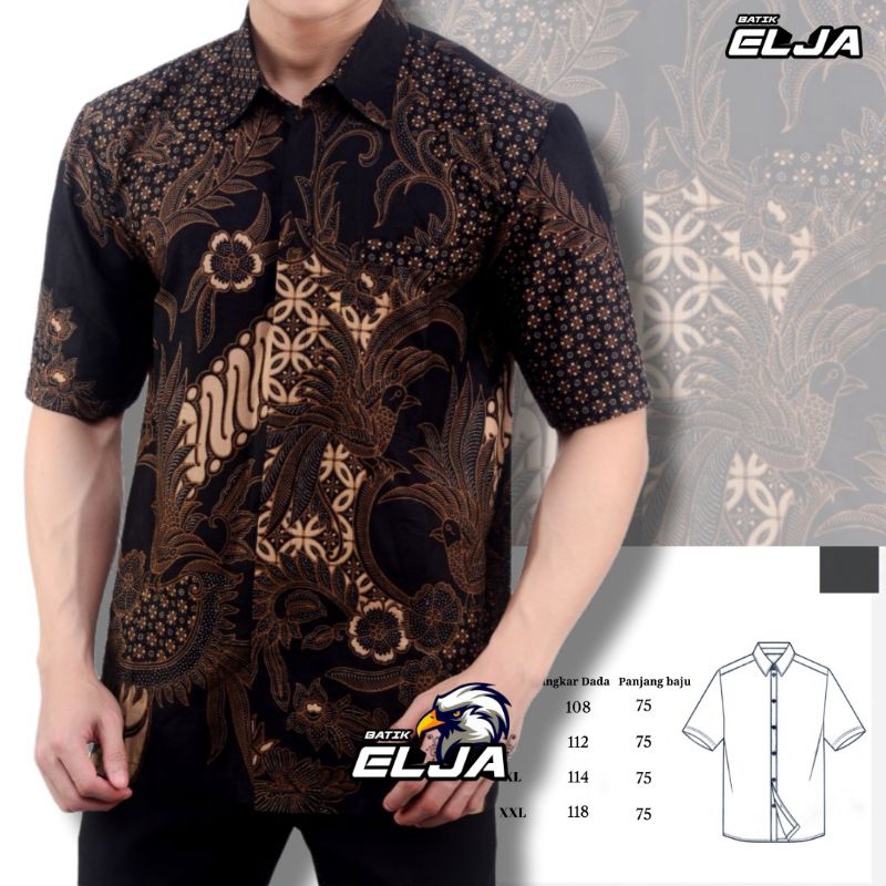 Kemeja Batik Pria Lengan Pendek Baju Seragam Guru Modern Terlaris