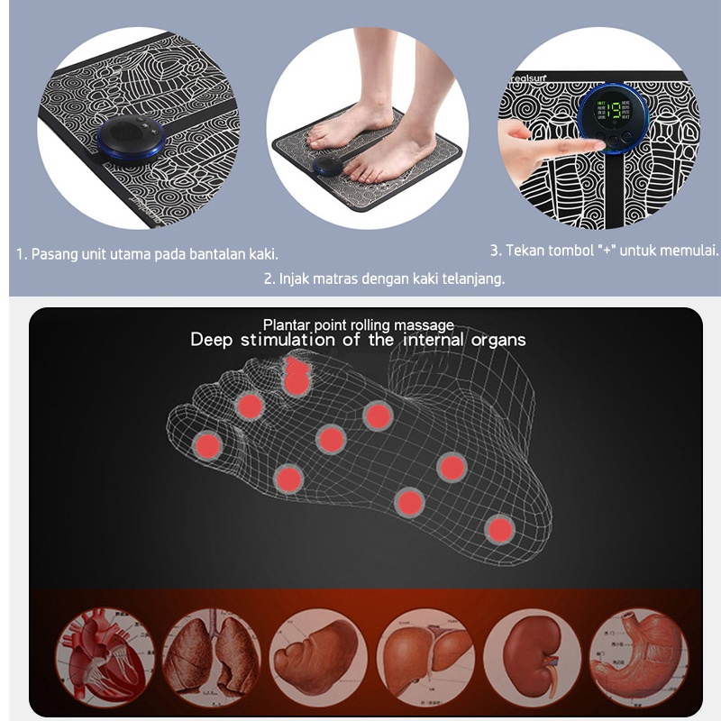 Alat Pijat Kaki Ems Foot Massager Terapi Akupunktur Meningkatkan Sirkulasi Darah Meredakan Sakit