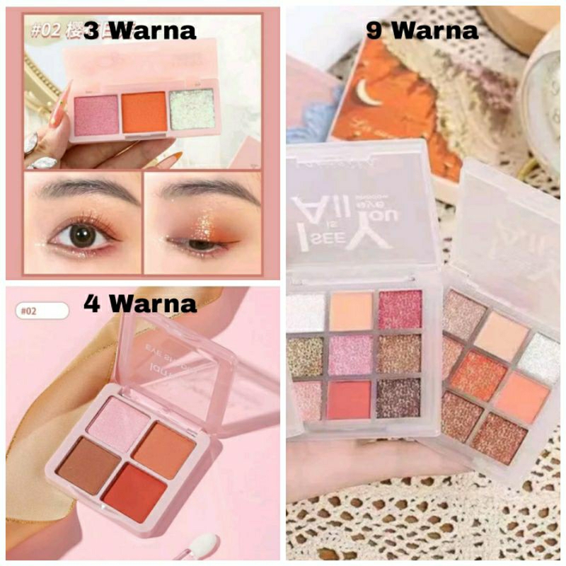 EYESHADOW LAMEILA 9 WARNA | 4 WARNA | 3 WARNA | KOMBINASI GLITTER