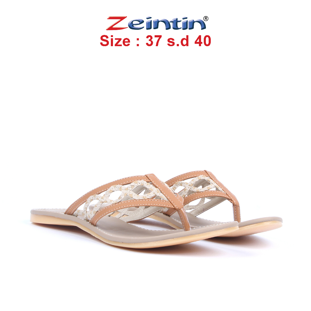 Zeintin - Sandal Wanita Slop Terbaru Sandal Wanita Model Anyam Sandal Jepit Selop Fashion Wanita Original Zeintin SS