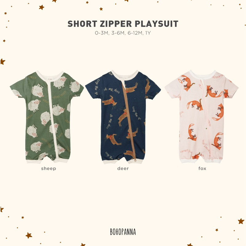 SHORT ZIPPER PLAYSUIT - Bohopanna