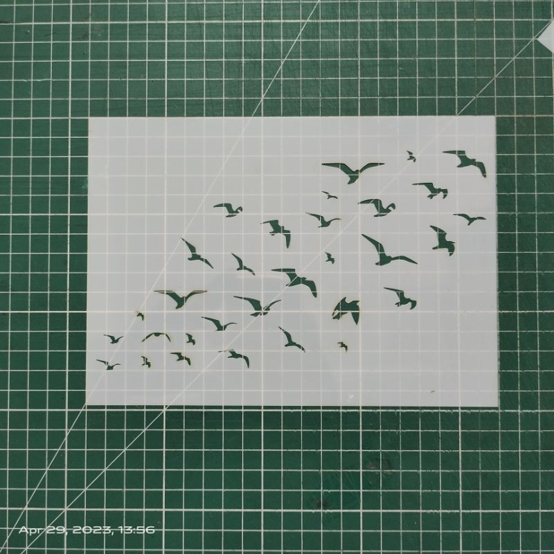 

Stencil Pattern Tema Burung ukuran A5