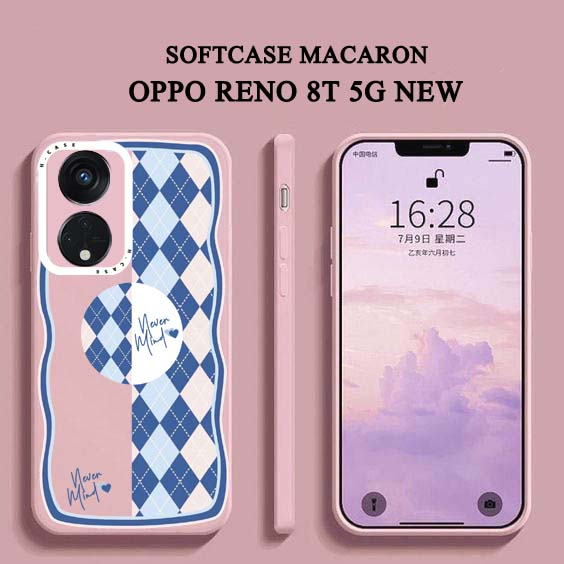 [UV17] Softcase Macaron Motif Aesthetic For OPPO RENO 8T Terbaru - Softcase Pelindung Kamera Oppo Re