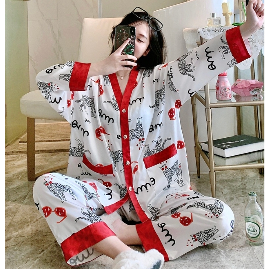 BAJU TIDUR SATIN PREMIUM PIYAMA SATEN IMPORT PREMIUM WANITA MURAH NYAMAN