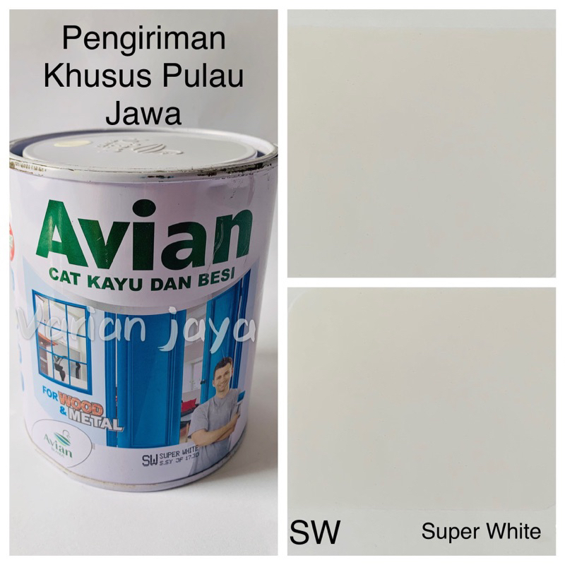 Cat Besi Dan Kayu 1Kg AVIAN Super White Putih Gloss Doff