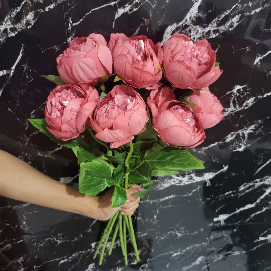 Bunga peony artificial bunga hias K1