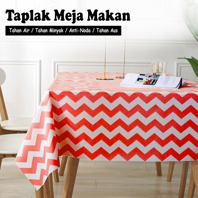 Taplak Meja Makan Cantik Motif Kotak Kotak Ukuran 120cmx152cm Taplak Meja Anti Air