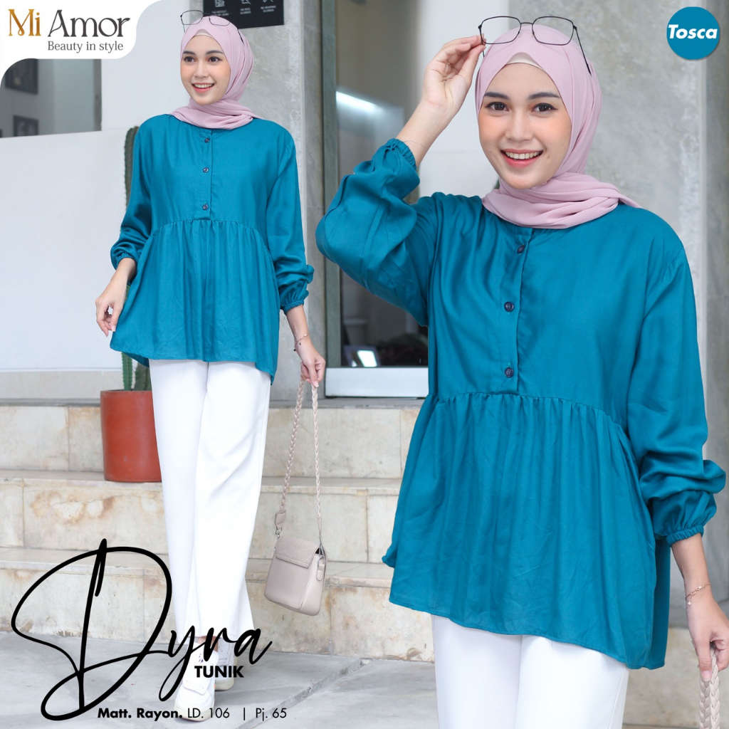 Dyra Tunik Atasan Fashion Muslim Wanita Casual Original Produk By Mi Amore