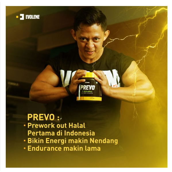 PREVO 1 BOTOL ISI 45 PRE WORKOUT GREEN APPLE BPOM HALAL PREWORKOUT  EVOLENE PROTEIN EVOLEN EVOLINE / EVOMASS 912 GRAM 2 LBS EVO MAS MASS WHEY PROTEIN SACET ECER SASET PRO PREVOLENE SACHET BONUS CREATIN EVO BAR