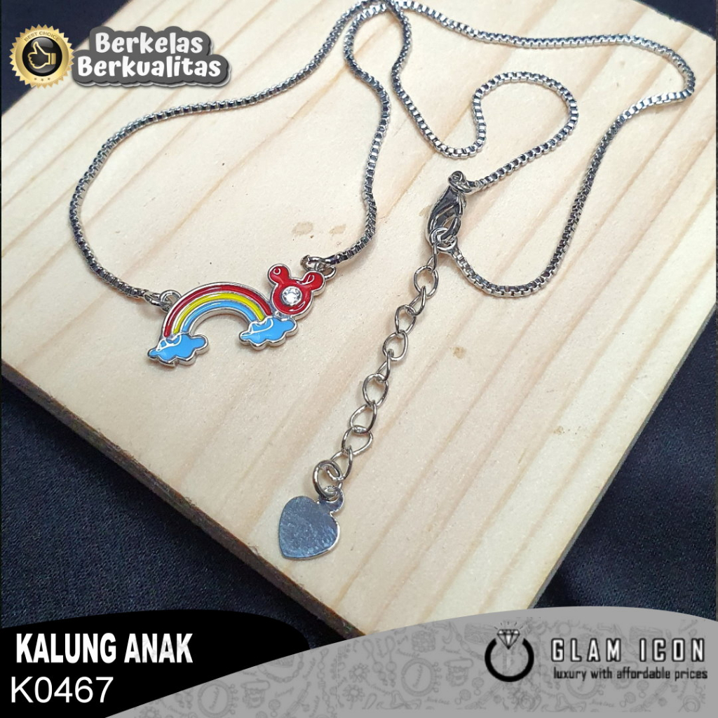 Kalung anak motif Rainbow Miki head K0467 KAS